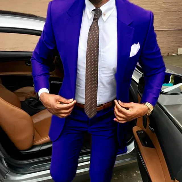 

New Notch Lapel Royal Blue Wedding Suit For Men Formal Groom Wear Best Man Suits Custome Homme Party Tuxedos Male Clothing Suits