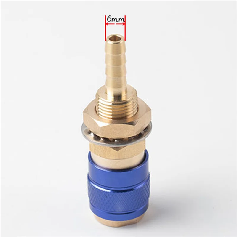 

2Pcs 6mm Water Cooled Air Cooled Gas Water Adapter Quick Connector Fitting for MIG TIG Welding Torch Plug, Blue+Red