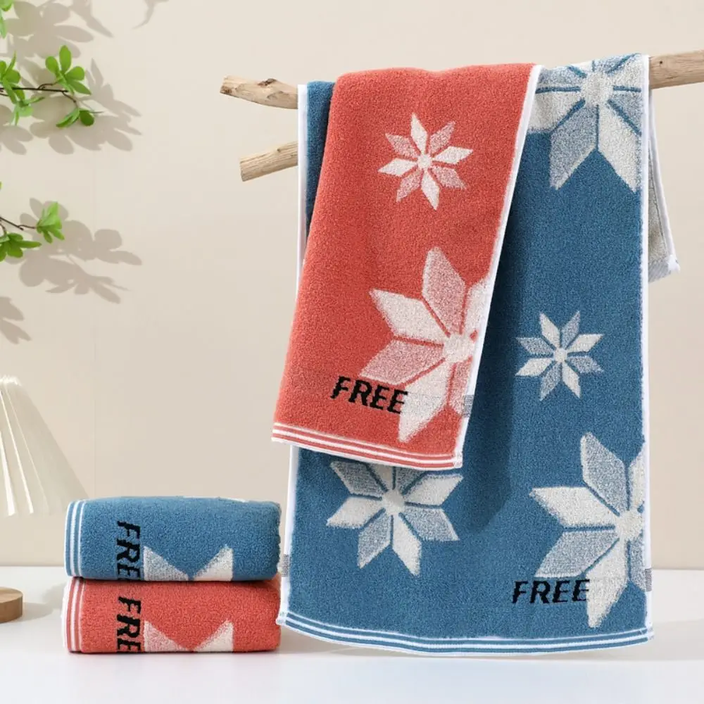 Пляжное полотенце 35x70 см хлопковое банное в виде снежинок утолщенное женское