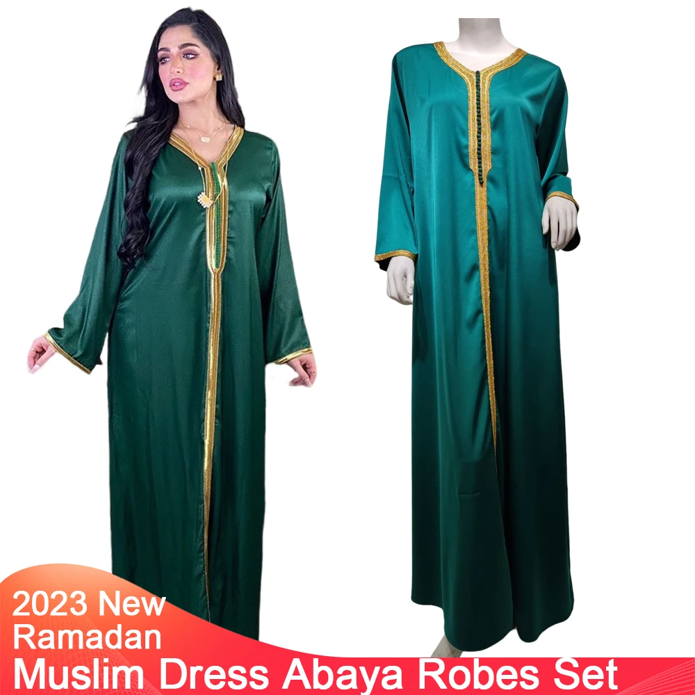 Muslim Costume Ramadan Robe Middle East Muslim Robe Hijab Abaya Dubai Morocco Arab Women's Dress Evening Dresses For Women 2022