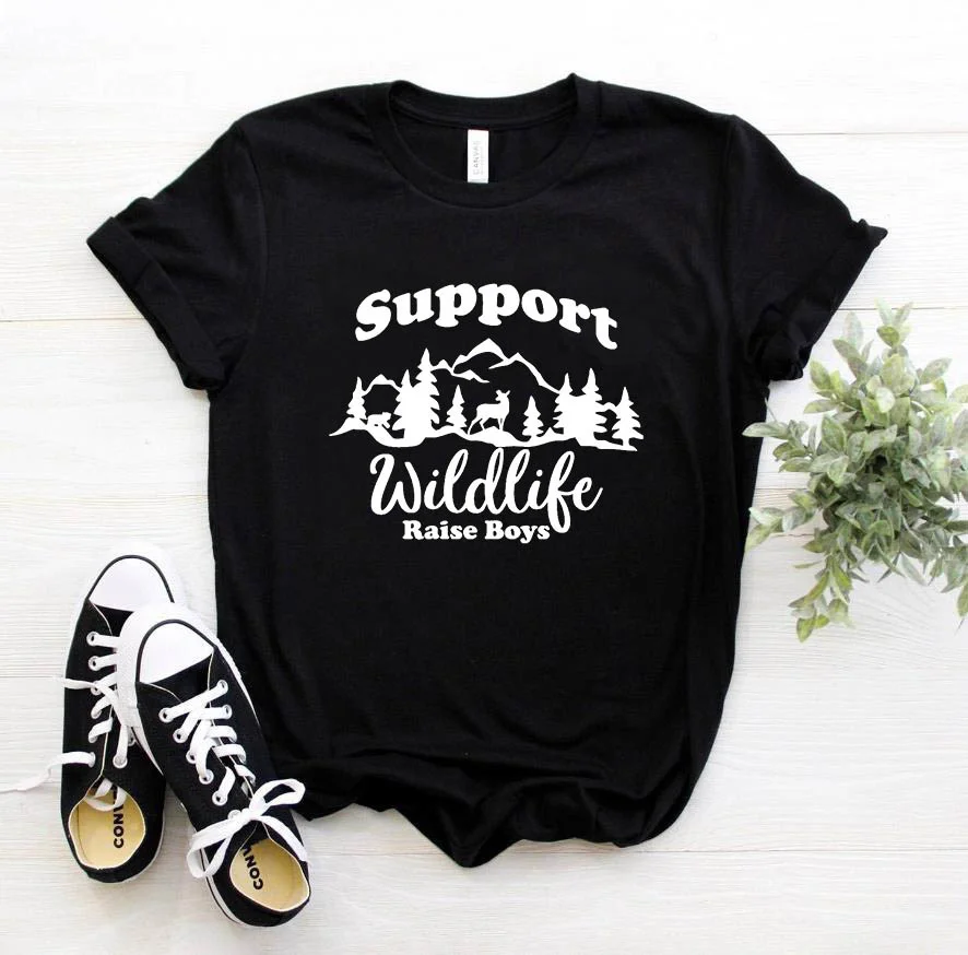 

Support Wildlife Raise Boys Women tshirt t-shirt Lady Yong Girl Top Tee R385