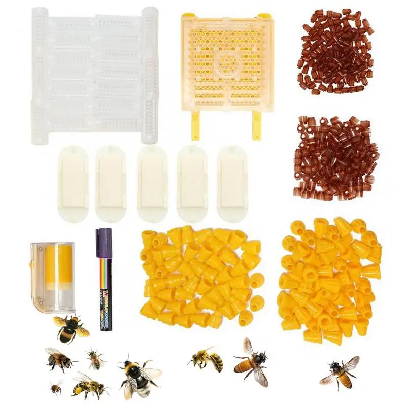 Queen Bee Rearing System Kit 20 Pcs Ventilated Queen Bee Cages High-quality Nurturing Flow Honey Bees System Set