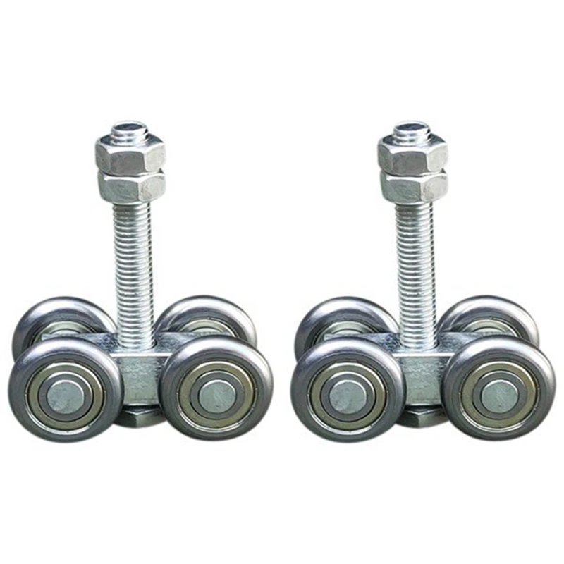 

2Pcs 4 Wheel Silent Trolley Assembly Rollers Four Bearing Trolley Assembly With M12-Bolt For Shed Sliding Doors Tallers
