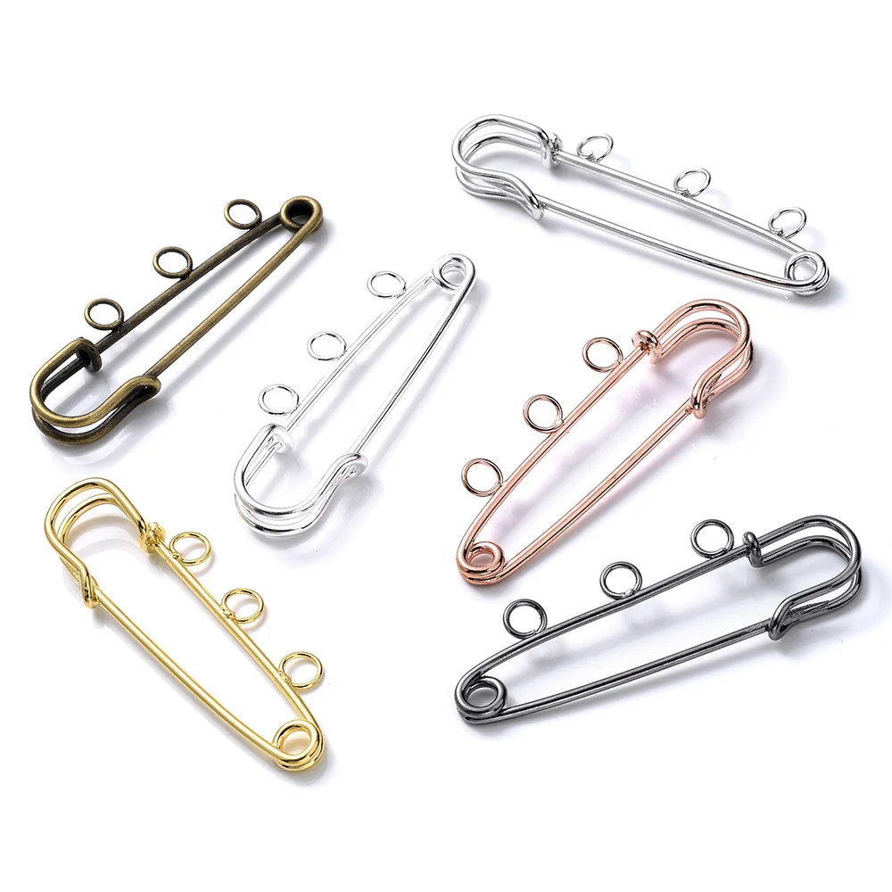 10pcs Safety Pins Brooch 50/80/90mm Blank Base Brooch Pin With Holes  Pin for DIY Jewelry Making Supplies Accessorie