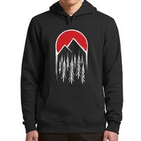 twin peaks hoodie movie hand painted forest line graphic novelty essential winter sweatshirt for men women