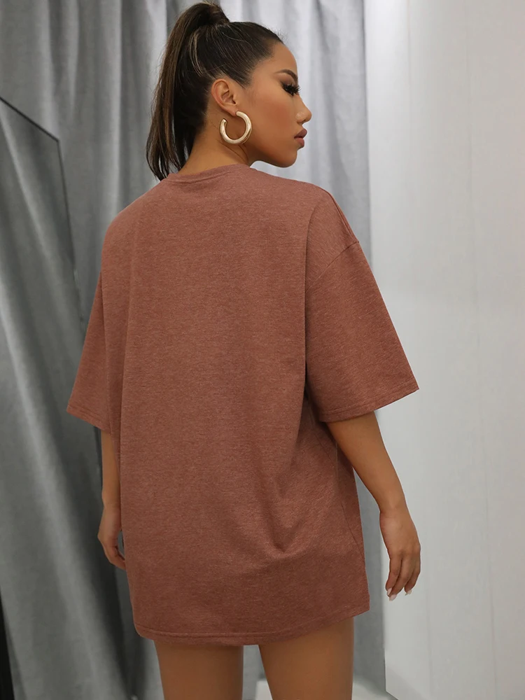 Футболка женская хлопковая оверсайз винтажный брендовый топ в уличном стиле