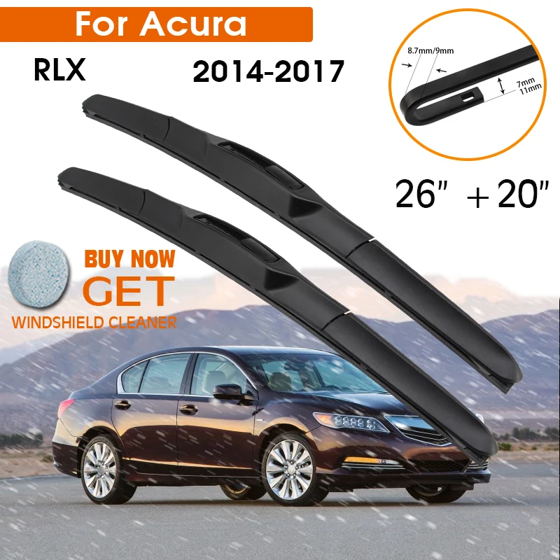 

Car Wiper Blade For Acura RLX 2014-2017 Windshield Rubber Silicon Refill Front Window Wiper 26"+20" LHD RHD Auto Accessories
