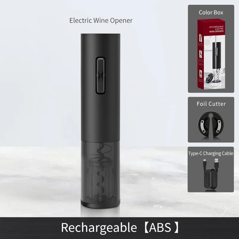 

Automatic Wine Opener Rechargeable Electric Corkscrew Bottle Accessores With Foil Cutter Kitchen Tools