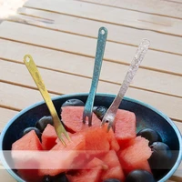 outdoor pure titanium fruit fork fruit sign alloy household cake dessert small fork environmental friendly outing accessories