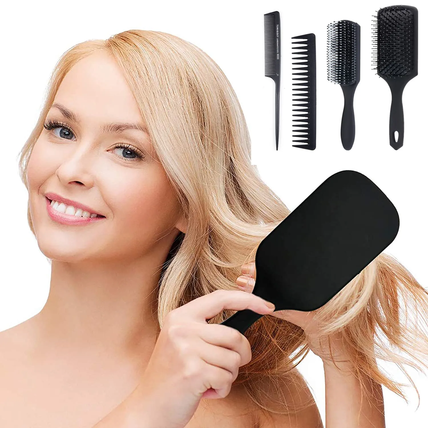 

4Pcs/set Women Airbag Massage Comb , Men's Oil Head Comb , Nine Row Massage Comb , Pointed Taid Comb Hairdressing Styling Tool