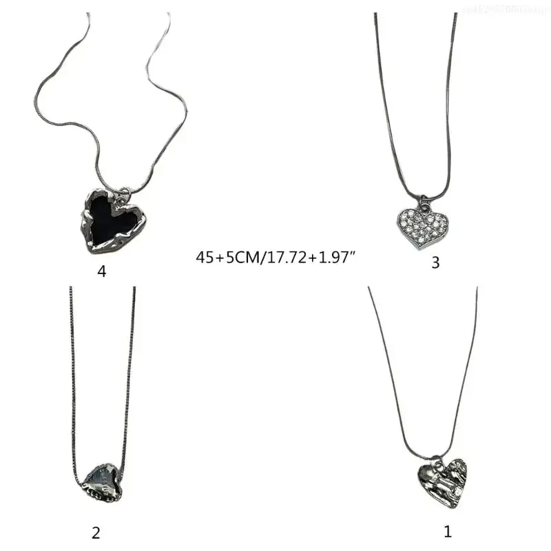 Ожерелье-цепочка в виде сердца из нержавеющей стали милое и крутое нерегулярное