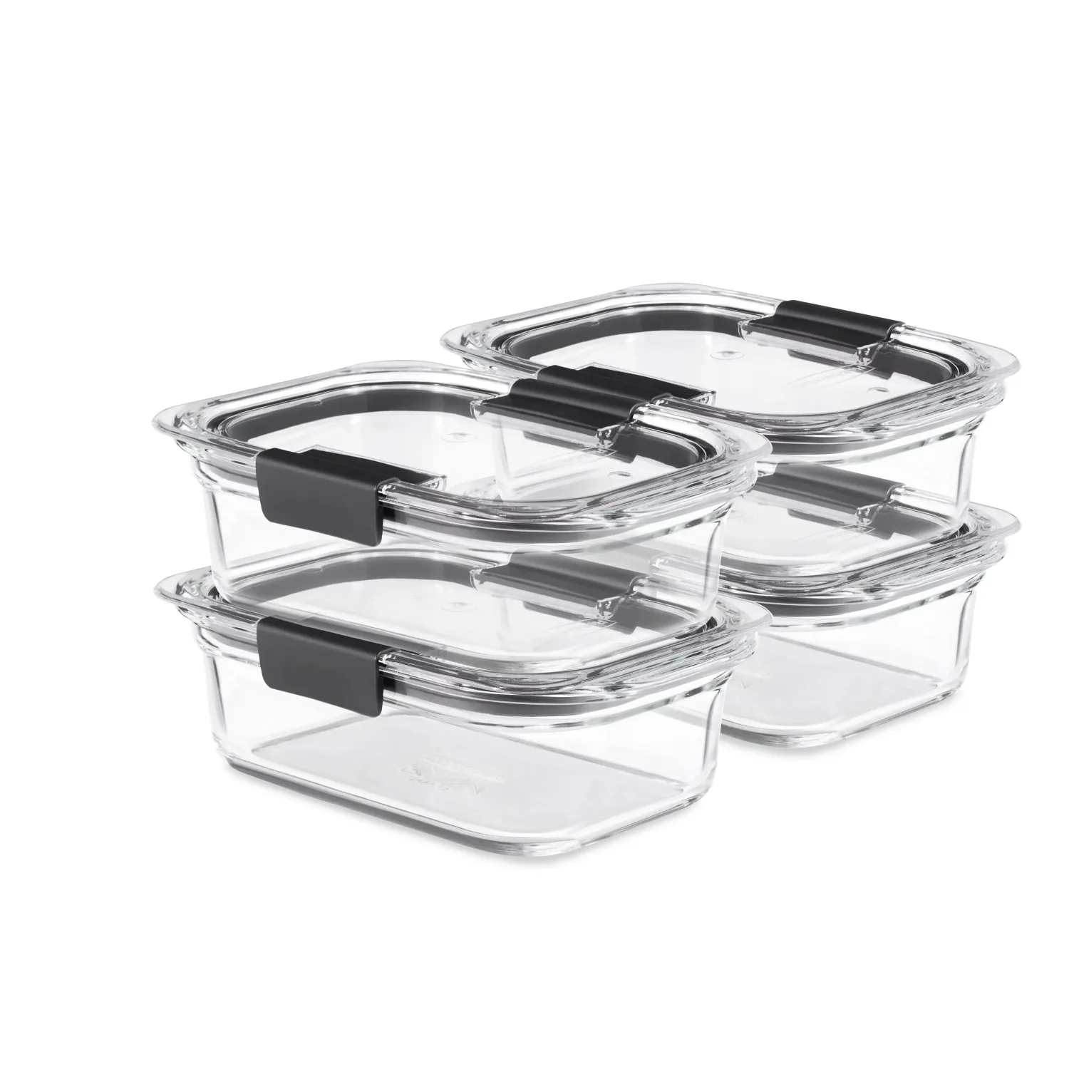 

Стеклянный набор из 4 контейнеров для хранения еды с крышками с фиксацией, 3,2 чашек