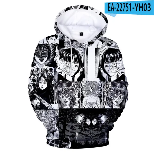 

Худи Junji Ito для мужчин и женщин, Модный свитшот в стиле Харадзюку, аниме, худи, толстовка Junji Ito, одежда для мальчиков и девочек y2k