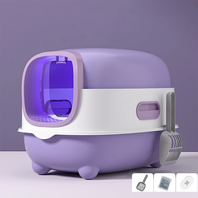 Закрытый ящик для кошачьего туалета большого размера защита от брызг изоляция