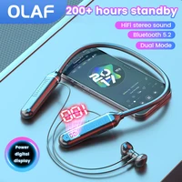 olaf d18 tws earbuds headset with micphone bluetooth 5 2 wireless headphones wired magnetic sports waterproof neckband earphones