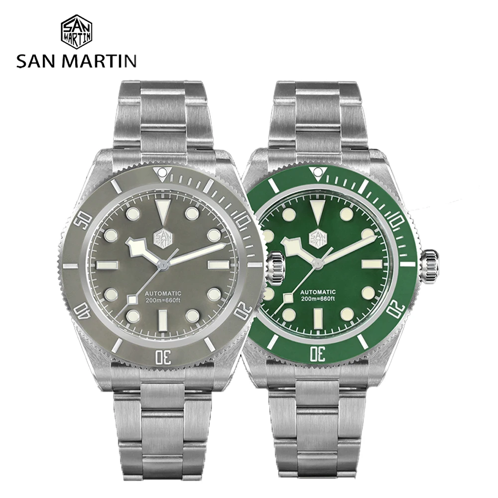 

San Martin 40MM Men Automatic Mechanical Watches BB58 Vintage Diver NH35 PT5000 Luxury Wristwatches For Men 200M reloj hombre