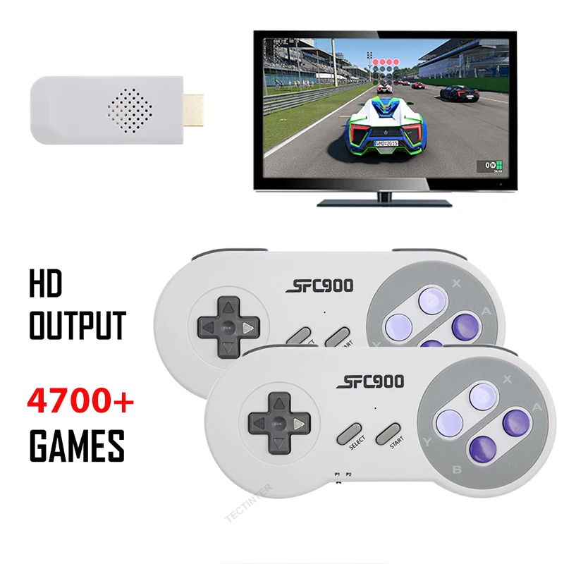 Retro Video Game Console TV Game Stick Built in 1500+ Games HD Output Handheld Game Player Wireless Game Controller Dual Gamepad