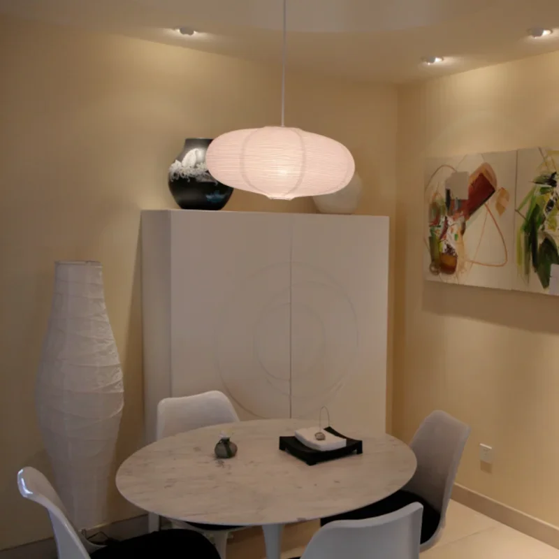 Японская бумажная люстра сферические подвесные светильники из белой бумаги в