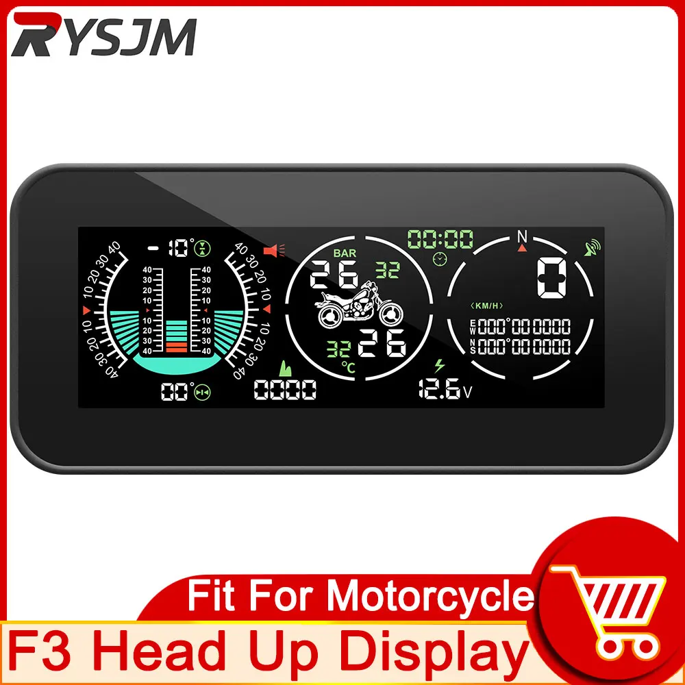 Автомобильный дисплей для мотоцикла F3 HUD GPS Спидометр рулон угол наклона контроль