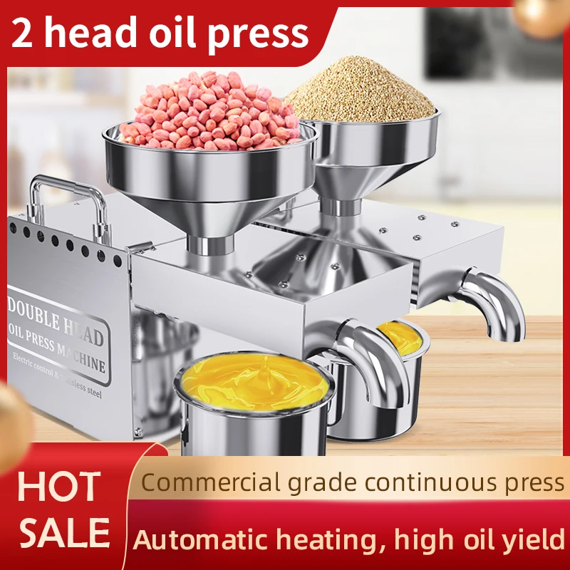 

Automatic Oil Press Machine Electric Oil Extractor for Home & Commercial Use Sesame Canola Sunflower Seeds Peanuts Walnuts