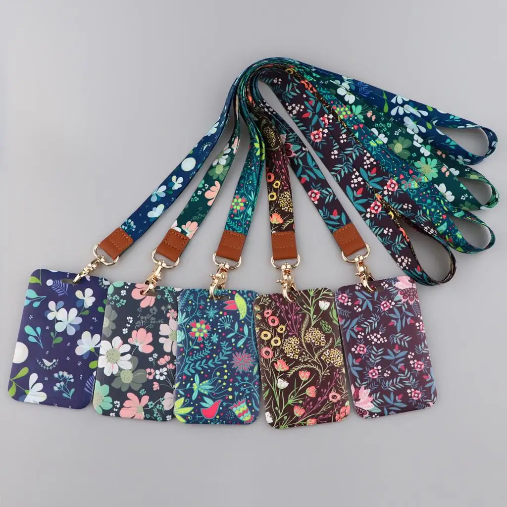 

Vintage Flowers Lanyard Neck Strap for Key ID Card Cellphone Straps Badge Holder DIY Hanging Rope Keychain Accessories Gifts