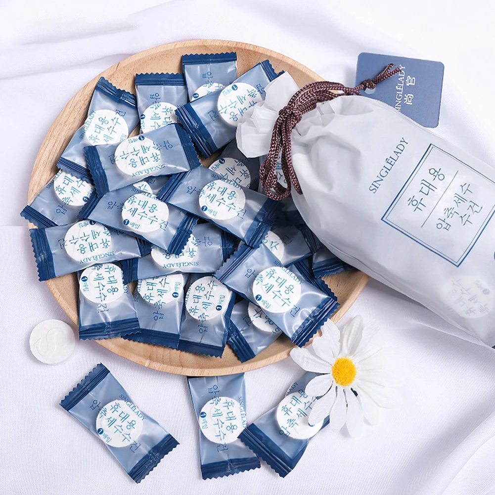 Cotton Faces Towel Tablet Hand Tissue Bath Daiso Towel Outdoor Moistened Tissues Candy Towels