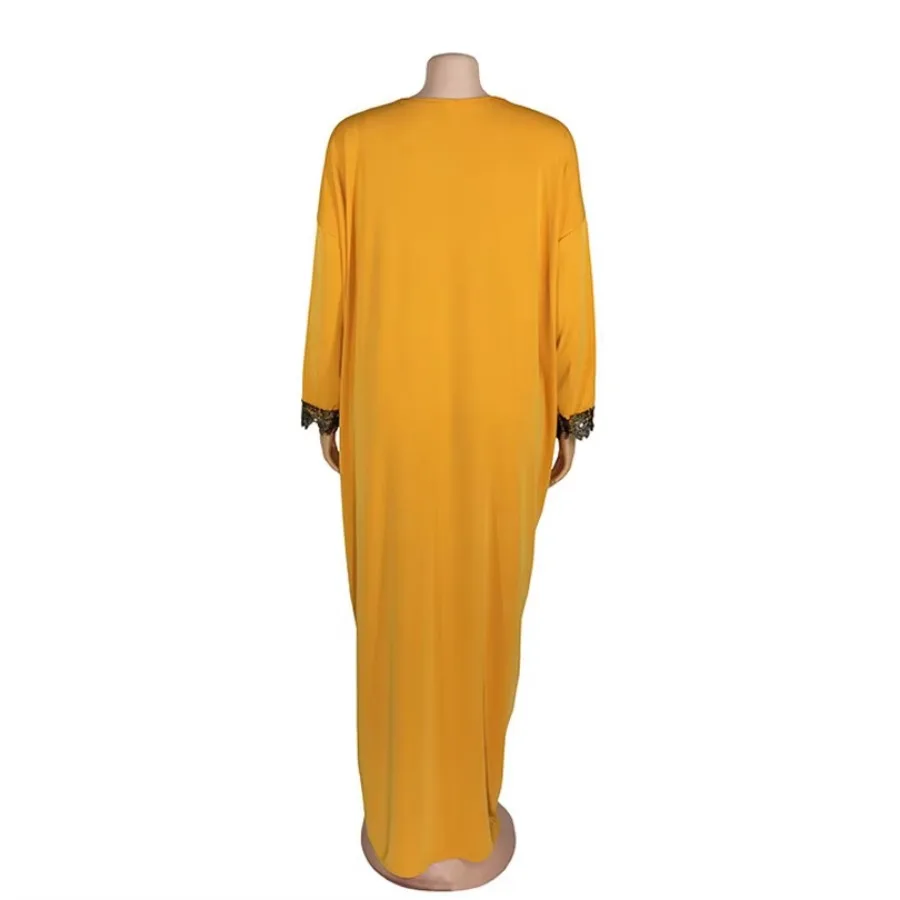 Африканские платья для женщин новый длинный кафтан с вышивкой однотонное платье