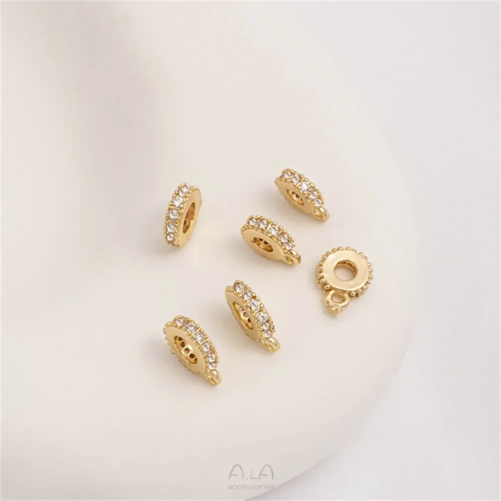 Цирконовая прокладка из 14-каратного золота с подвесным кольцом прокладкой