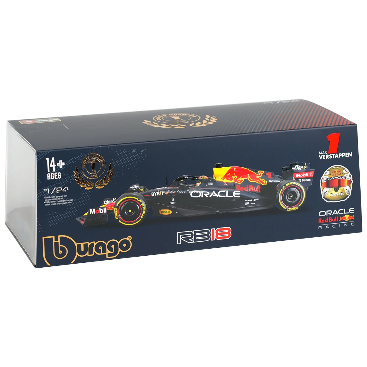 Bburago 1:24 Oracle RB18 Raing Winner Abu Dhabi Grand Prix 2022 Max Verstappen Formula Автомобиль Статическая литая под