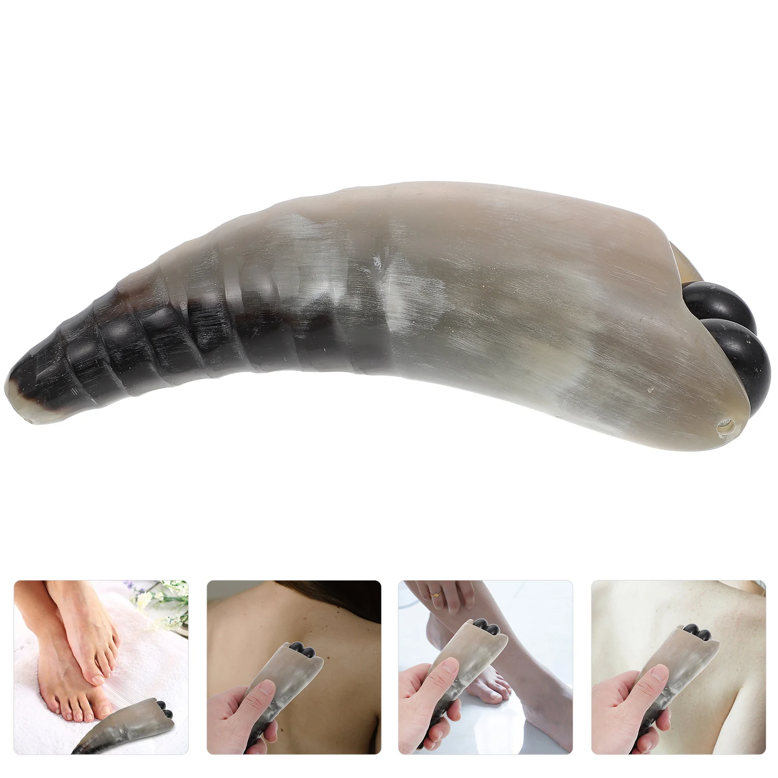 

Handheld Ox Horn Stick Beauty Salon Roller for Adults Black