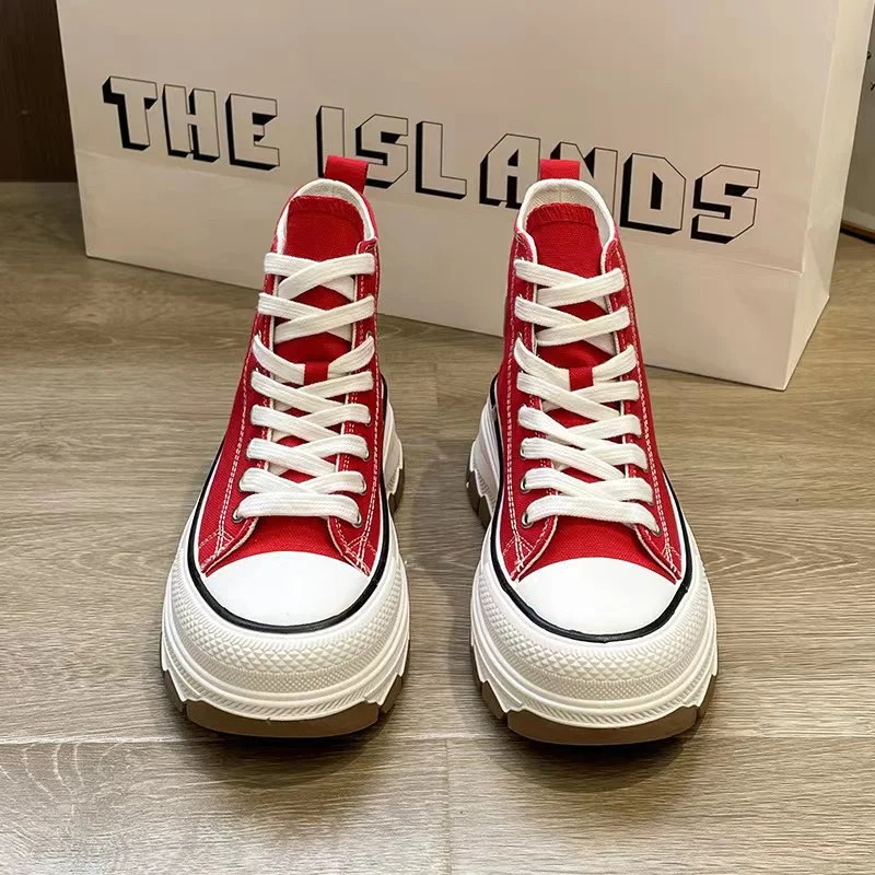 2023 Spring/Summer Sports Shoes Women's Shoes Vulcanized Canvas Shoes High Top Sports Shoes Leisure Breathable Platform Shoes