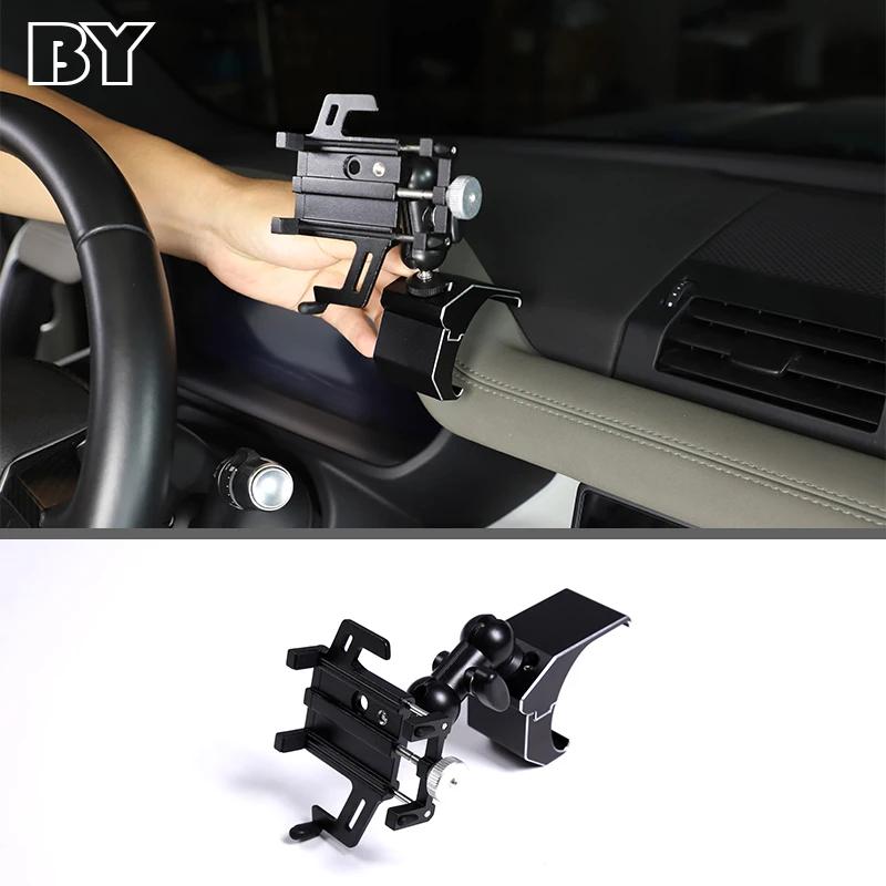 

Car Dashboard Phone Holder Mount Stand GPS Display Bracket Rotation Mobile Clip Stand For Land Rover Defender 110 2020-2022