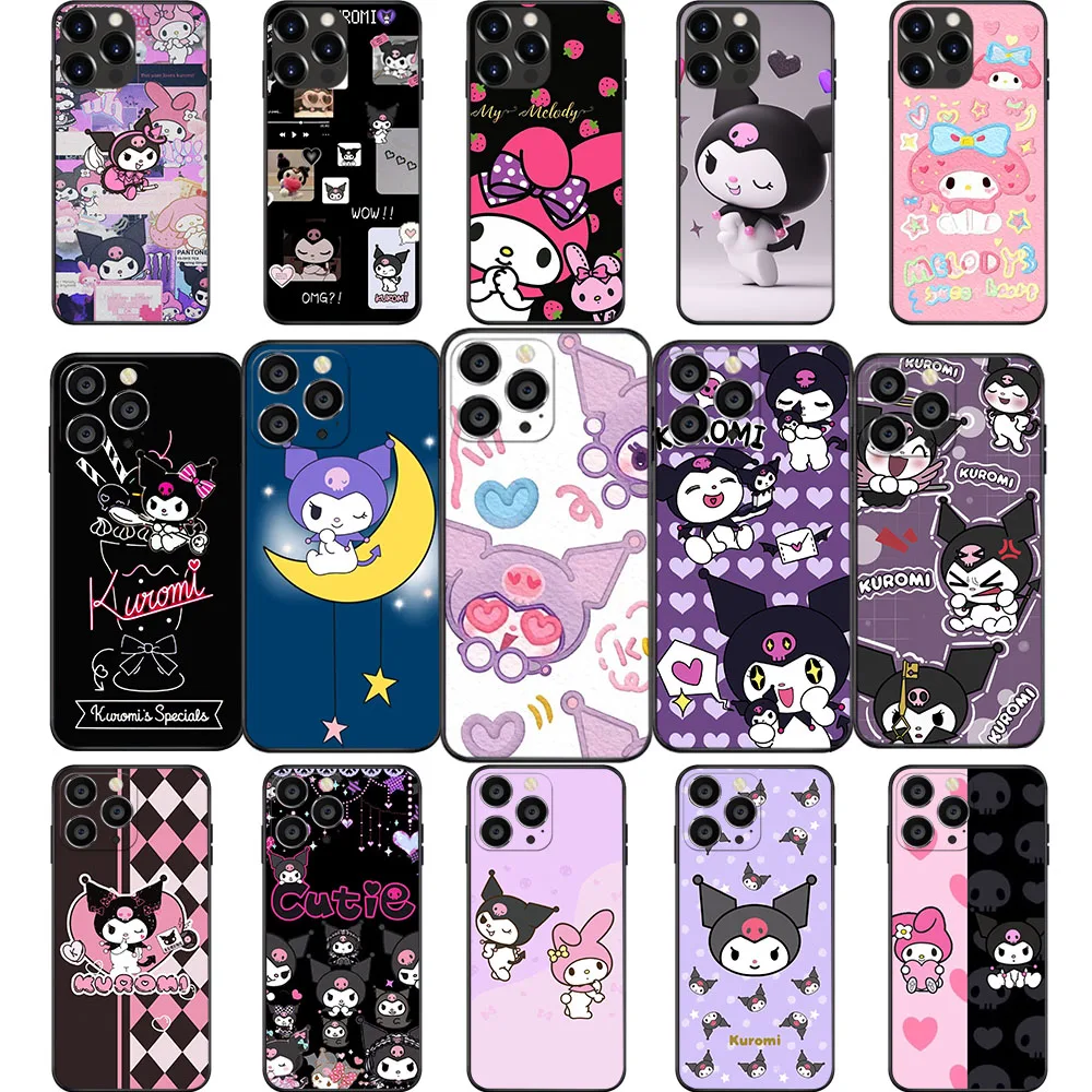 Мягкий чехол NB-47 Kuromi для iPhone 5S SE 6 6S 7 8 11 X XS XR Plus Pro Max