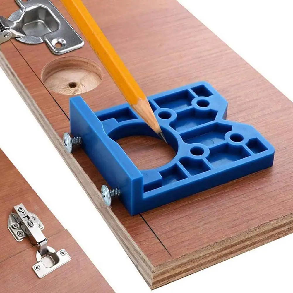 

35mm Hinge Drilling Jig Set Concealed Guide Hinge Hole Drilling Locator Woodworking Hole Opener Door Cabinet Accessories Tools