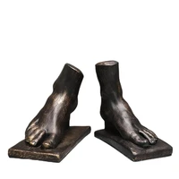 nordic vintage bronze foot model artware sculpture home decoration accessories modern art resin statue room decor craft