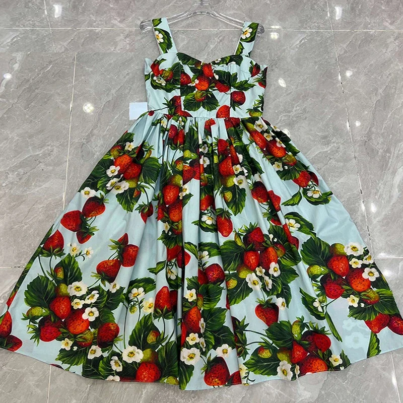 2023 Модные Дизайнерские летние хлопковые женские платья на бретельках с
