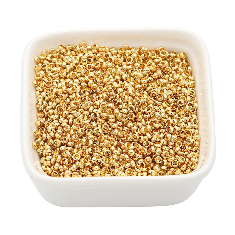 200pcs 14K/18K 2mm 2.5mm Copper Plated Positioning Beads Necklace Fixing Positioning Tube for Diy Accessories Jewelry Making