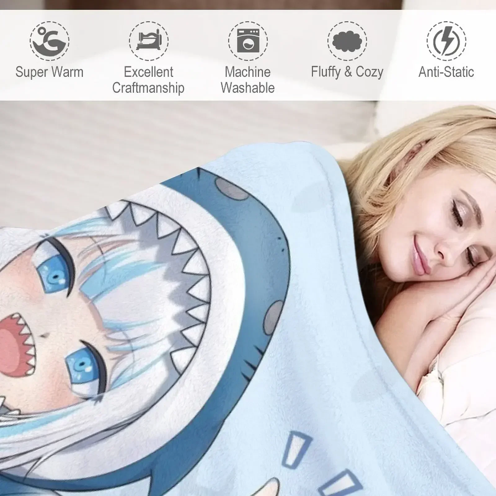 Одеяло Gawr Gura pisss рождественское украшение одеяла для волос