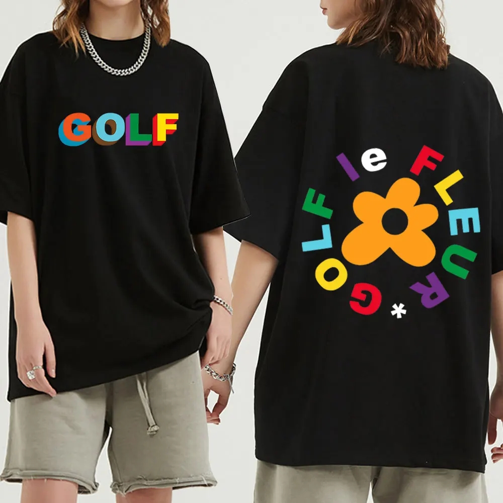 

Double Sided Print Golf Wang Le Fleur Flower Vote Igor Tyler The Creator Skate T-shirt Cotton Men Casual Tshirt Swag T-shirt Men