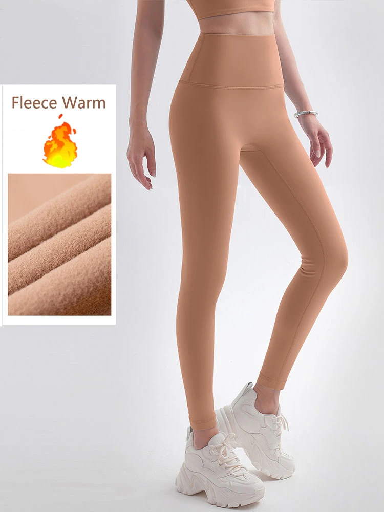 Women Thick Warm Tight Pants For Winter Soft High Waist Leggings Yoga Pants Fleece Activewear Sports Running Pants Fitness Pants