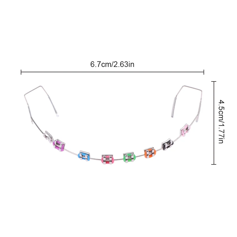1 пара временных украшений для зубов с металлическими проводами красочный