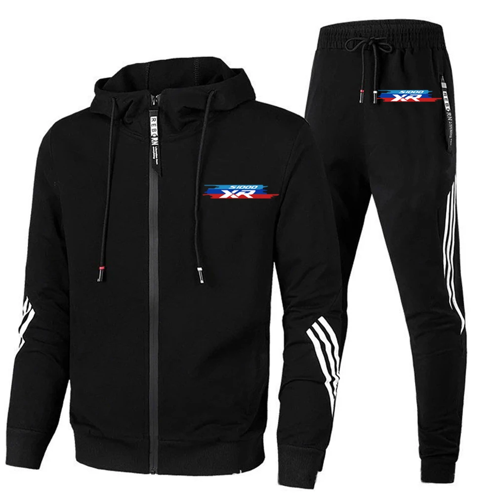 FOR BMW R1200GS R1200ADV R1250GS RRS1000 S1000R S1000XR 2023 new men's casual sportswear sportswear hooded printe top trousers