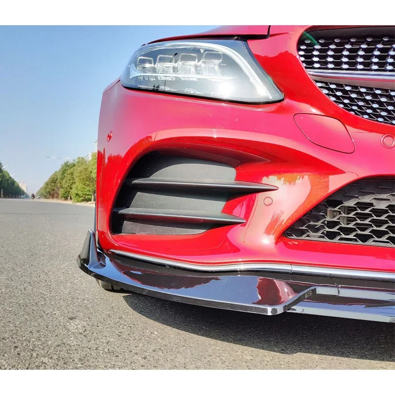 Передний спойлер для бампера Benz W205 C Class передняя юбка сплиттер 2019-2022 C200 C260