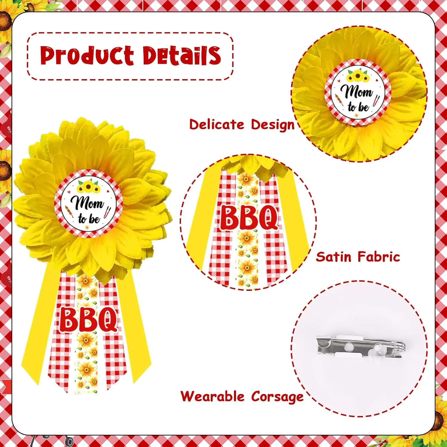 Барбекю детский душ пояс для беременных Цветочный Пояс живота и мамы корсажа