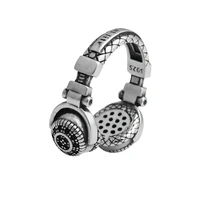 headphones ring thai silver ring ladies mens punk niche designer personality high end trend hip hop jewelry