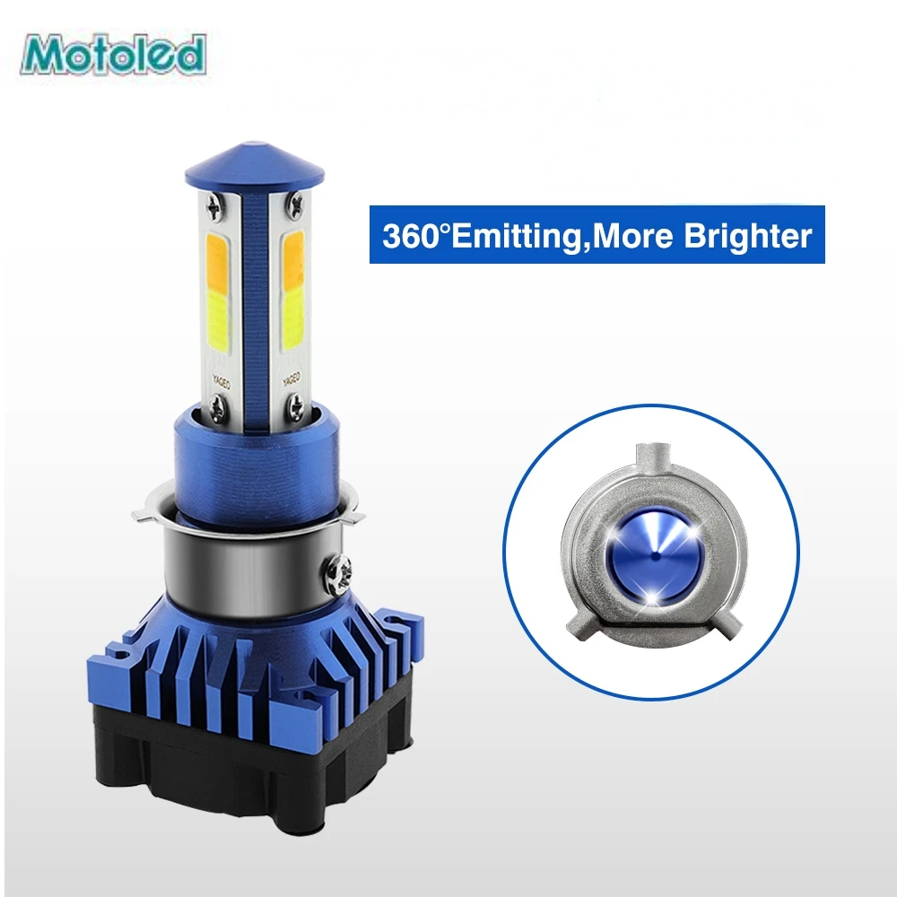 

Motoled Dual Colour White Yellow Led Accessories Headlights for Motorcycle H4 Ba20d P15D 60W 6000LM Super Bright LED Bulb Moto