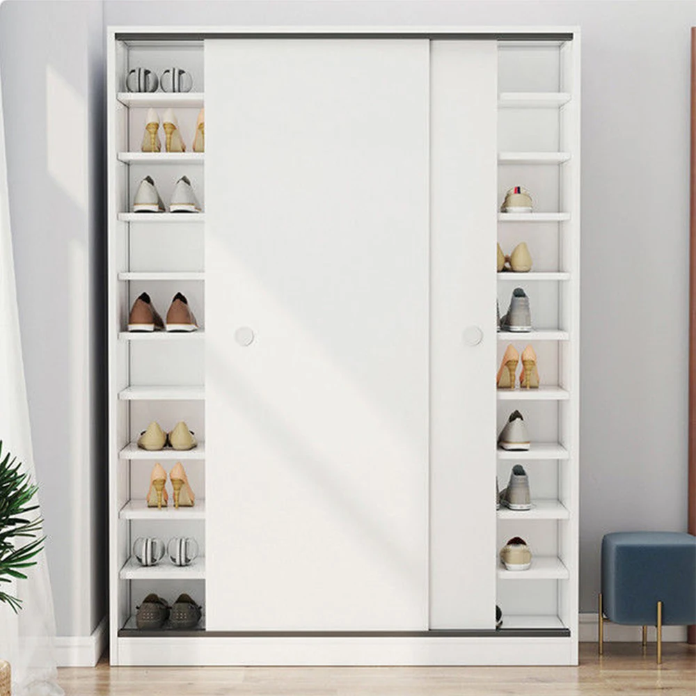 Раздвижной шкаф для обуви, входной шкаф большой емкости, экономия  пространства, шкафчик из массива дерева, усилитель, стабильный подшипник,  утолщенный лист | AliExpress