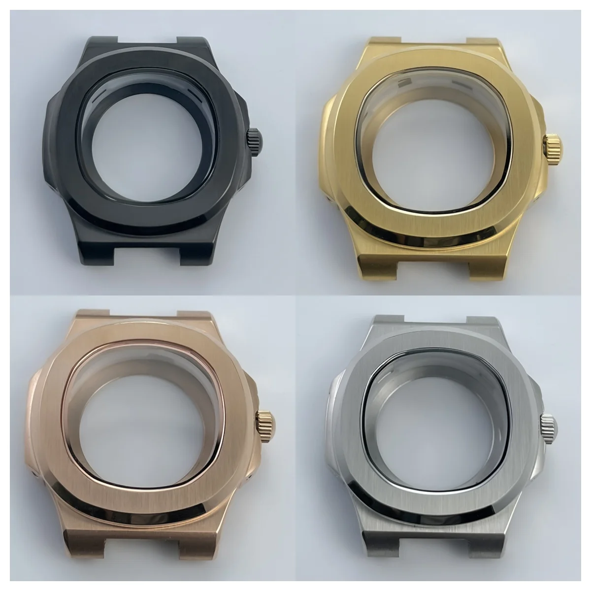 Фото Квадратный корпус часов 41 мм для механизма Seiko NH35 с сапфировым стеклом в стиле Philippe — комплект для изготовления часов, аксессуар №1