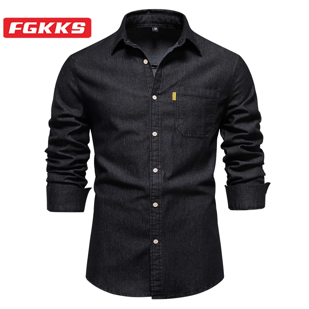 

Мужская Повседневная рубашка FGKKS, деловая рубашка для улицы, высокого качества, 2023