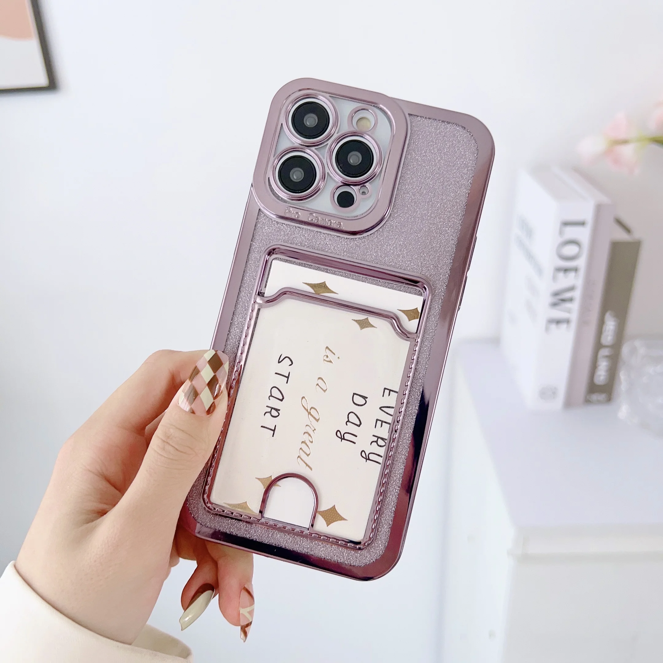 Card Slot Case for iPhone 14 Pro Max Plus Luxury Glitter Soft Back Phone Cover iPhone 13 12 11 Pro Max XS XR 8 7 6S Plus SE 2022